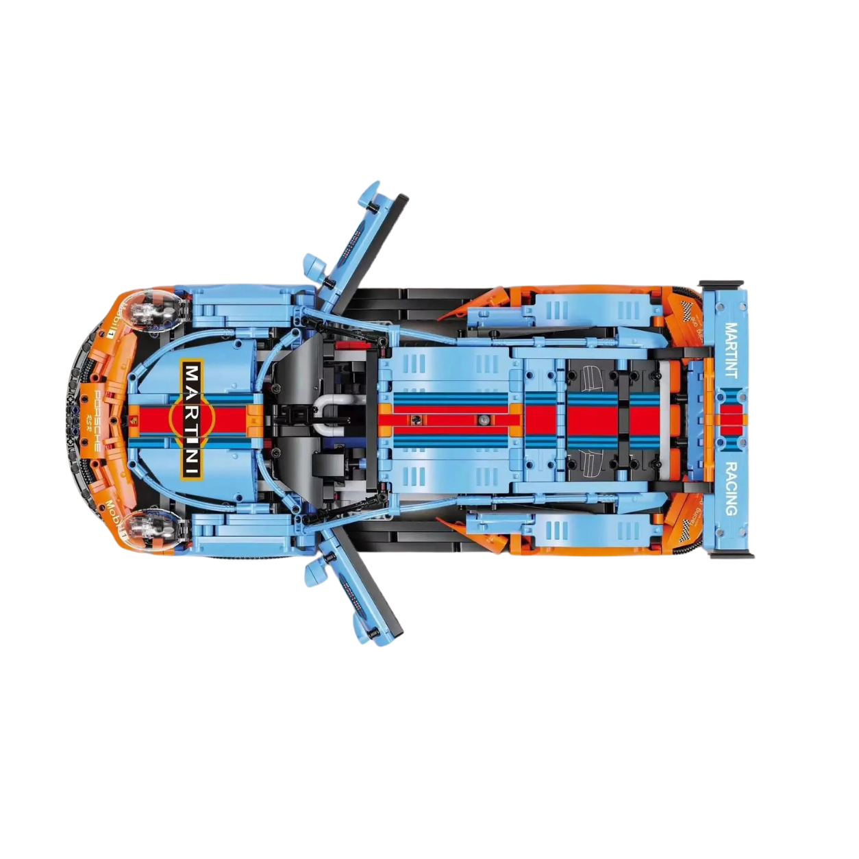 911 RSR Blau-Orange Modellbausatz (1580 Teile)